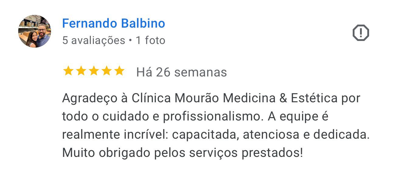 Avaliação de Fernando Balbino no Google — cinco estrelas